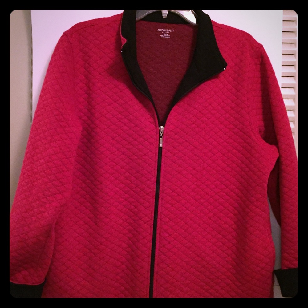 Allison Daley MP Red Quilted Full ZIP Jacket